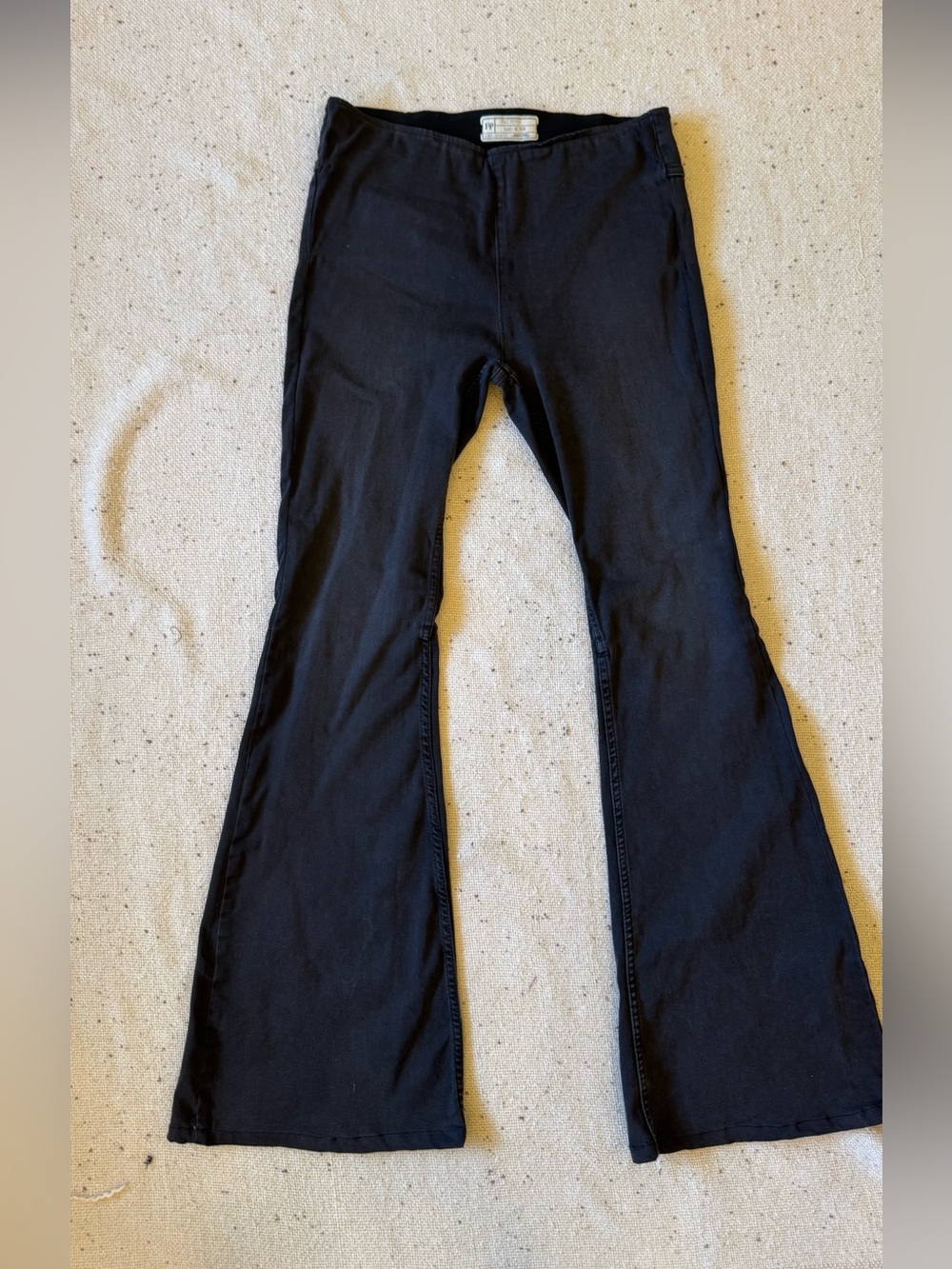 Free People Women’s W30R Black Flare Jeans Stretch Bell Bottom Y2K